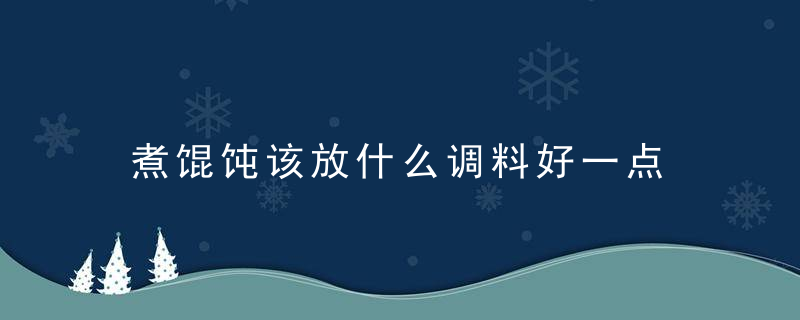 煮馄饨该放什么调料好一点 煮馄饨该放什么好吃